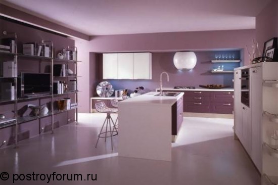 фиолетовые кухни