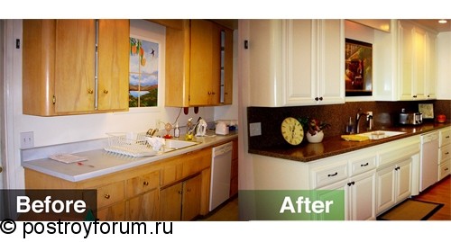 Кухня до ремонта и после