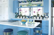 кухни синего цвета 