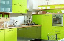 зеленые кухни угловые фото