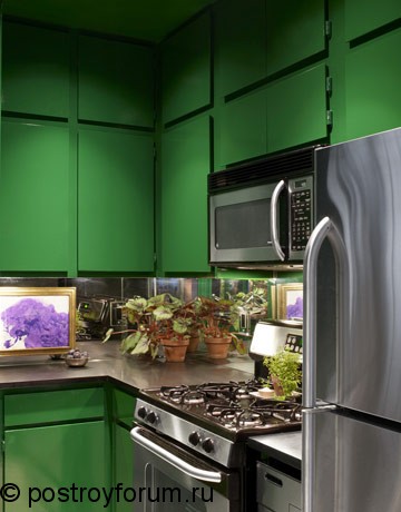 дизайн кухни в зеленых тонах