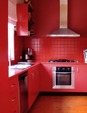 Кухни красного цвета 