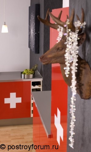Швейцарская кухня с оленей головой