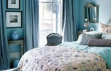 дизайн голубой спальни
